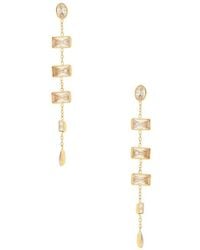 petit moments - Baguette Stone Drop Earrings - Lyst