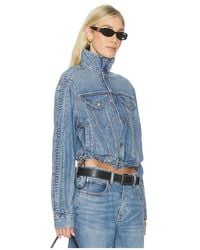 Alexander Wang - Denim Track Jacket With Embossed Logo Panel - Lyst
