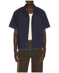 Percival - Harley Denim Cropped Boxy Shirt - Lyst