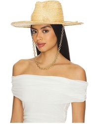 Ruslan Baginskiy - Sombrero Fedora Con Correa De Cadena Y Monograma Adornado En Color Neutral Talla En - Lyst
