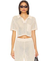 Onia - Crochet Cropped Polo Top - Lyst