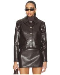Milkwhite - Cropped Faux Leather Jacket - Lyst