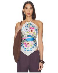 VERANDAH - Hydrangea Crystal Scarf Blouse - Lyst