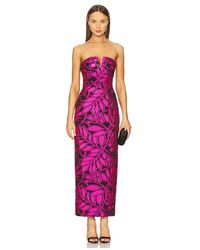 MILLY - Vestido Midi Judith En Color Rosado Talla En - Lyst