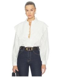 FRAME - The Poplin Equestrian Shirt - Lyst