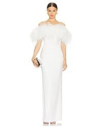Bronx and Banco - Lola Blanc Strapless Feather Gown - Lyst