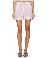 Hunza G - Cabana Stripe Embroidered Shorts - Lyst