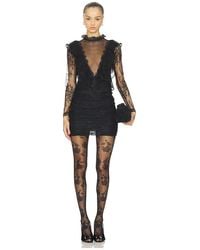 PATBO - Vestido Corto De Encaje De Manga Larga Laila En Color Negro Talla (También En 10, 2, 4, 6, 8) - Lyst
