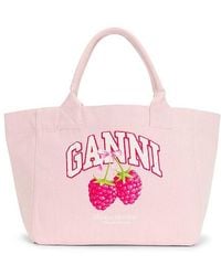 Ganni - Medium Trapeze Shopper Bag Raspberry - Lyst