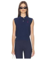 Polo Ralph Lauren - Sleeveless Polo Knit Collar Pullover - Lyst