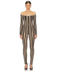 LAQUAN SMITH - Off Shoulder Catsuit With Zipper Detail - Lyst