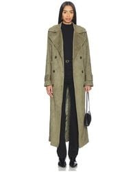 SNDY'S - Sutton Faux Suede Trench Coat - Lyst