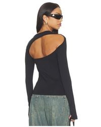 Helmut Lang - Asymmetrical Cutout Top en Black - Lyst