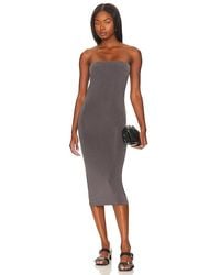 St. Agni - Strapless Jersey Midi Dress In Charcoal. Size S. - Lyst