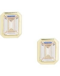 Shashi - Emerald Cut Bezel Stud Earring - Lyst
