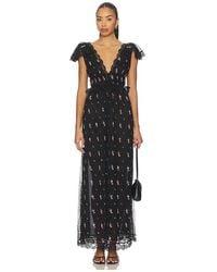 For Love & Lemons - Poppy Pleated Lace Maxi Dress - Lyst