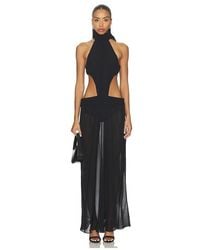 GUIZIO - Low Back Chiffon Dress - Lyst