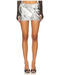 PRIVATE POLICY - Metallic Draped Skirt - Lyst