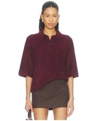 Pistola - Nadya Alpaca Blend Boxy Polo Blouse Sweater - Lyst