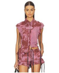 OTTOLINGER - Picnic Ruched Ruffle Blouse En Color Rojo Talla (También En Xs) - Lyst