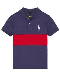 Polo Ralph Lauren - Kids Short Sleeve Cotton Jersey Center Stripe Polo - Lyst