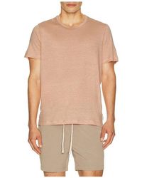 Onia - Stretch Linen Crewneck Tee Shirt - Lyst