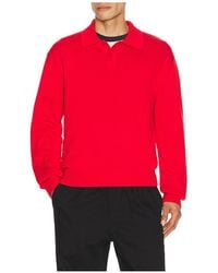 Palmes - Cotton Long Sleeve Knit Polo - Lyst