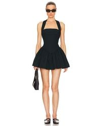 Helsa - Faille Halter Mini Dress - Lyst