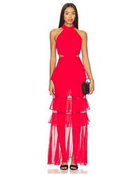 Elliatt Jade High-Neck Draped Maxi Dress in Black | Lyst