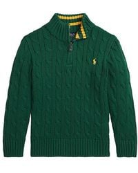 Polo Ralph Lauren - Kids Cable Knit Half-zip Sweater - Lyst