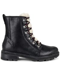sorel lennox shearling lace boot