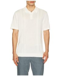 Onia - Silk Ribbed Knit Polo Shirt - Lyst