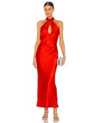 Bardot Claudia Bias Cut Dress - Red