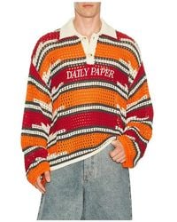 Daily Paper - Kente Stripe Knit Polo - Lyst