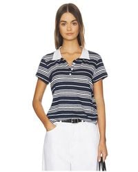 FRAME - The Striped Short Sleeve Polo - Lyst