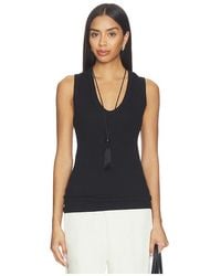Enza Costa - Textured Rib Sleeveless U Top - Lyst