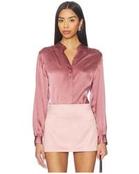 L'Agence - 'Agence Bluse Mit Stehkragen Bianca - Lyst