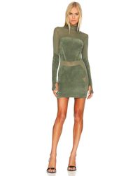 Dion Lee Baumwolle Minikleid aus einem Baumwollgemisch in Grün und kurze Kleider Damen Bekleidung Kleider Mini 