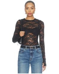 Michael Lauren - Vero Longsleeve Fitted Lace Top - Lyst