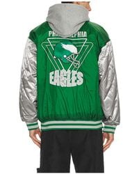 Mitchell & Ness - Nfl Eagles Diamond Fusion Vintage Logo Button Front Jacket - Lyst