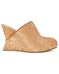 Balmain - Suede Wedge Clog - Lyst