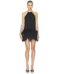 Bronx and Banco - Halter Neck Mini Dress With Feather Trim - Lyst