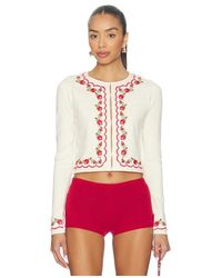 For Love & Lemons - Rose Waltz Scalloped Knit Cardigan - Lyst