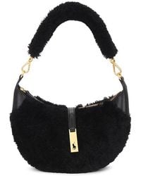 Polo Ralph Lauren - Shearling & Vachetta Leather Shoulder Bag Small - Lyst