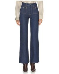 PAIGE - Anessa With Welt Stitch Through Pockets Wide Leg Jeans - Lyst