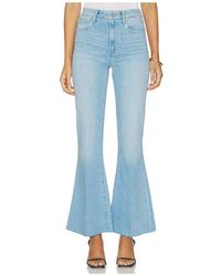 PAIGE - Marlow Skimmer Undone Hem Seamed Belt Loops Flare Jeans - Lyst