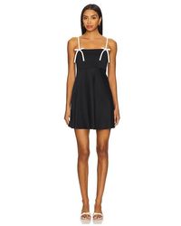 Alice + Olivia - Morgan Babydoll Mini Dress With Bow Dtl - Lyst