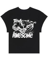Y,IWO - Totally Awesome Cap Sleeve Tee - Lyst