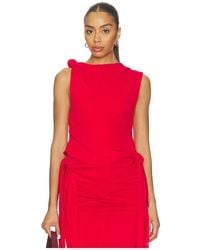 Ganni - Marl Mesh Tie Knot Tank Top - Lyst