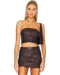 LPA - Germano Faux Leather Tube Top - Lyst
